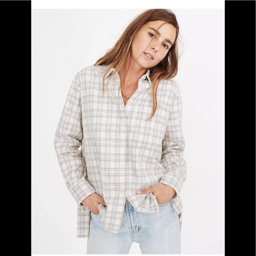 Madewell Corduroy Boyfriend Shirt Lombard Plaid